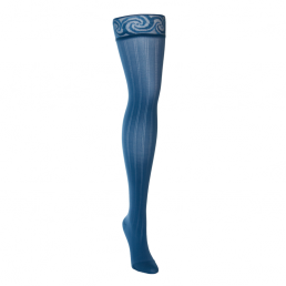 Blue thigh compression sock